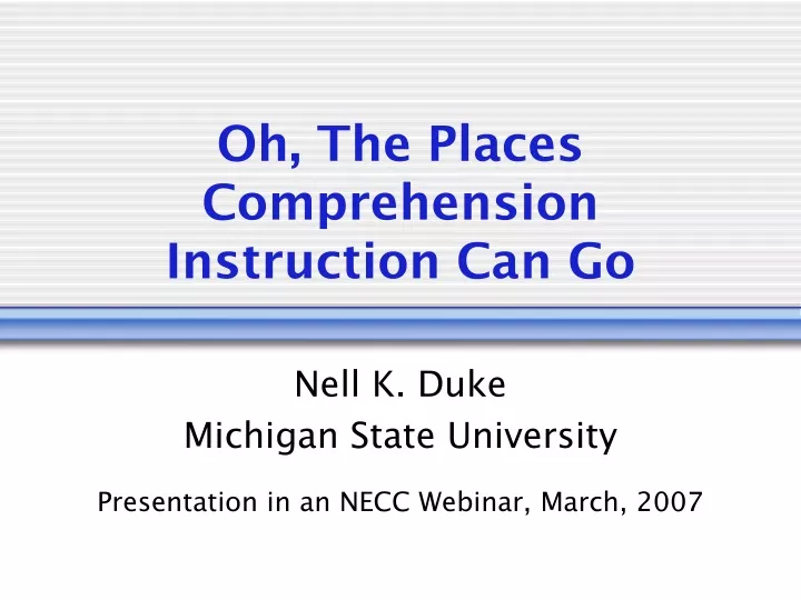 oh the places comprehension instruction can go