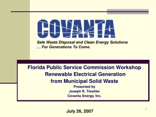 Florida Public Service Commission Workshop  Renewable Electrical Generation
