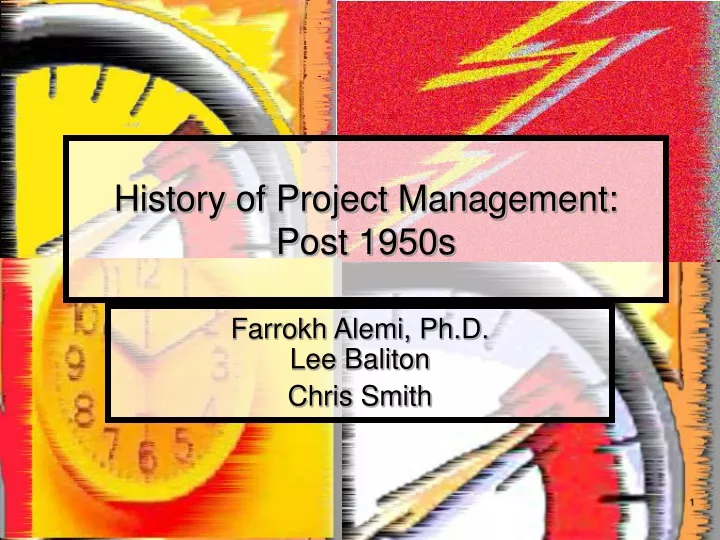 history of project management post 1950s