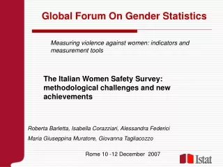 Global Forum On Gender Statistics