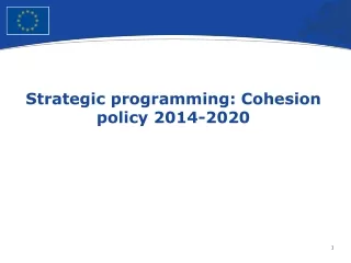 Strategic programming: Cohesion policy 2014-2020