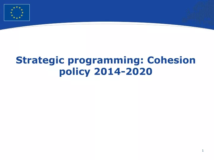 strategic programming cohesion policy 2014 2020