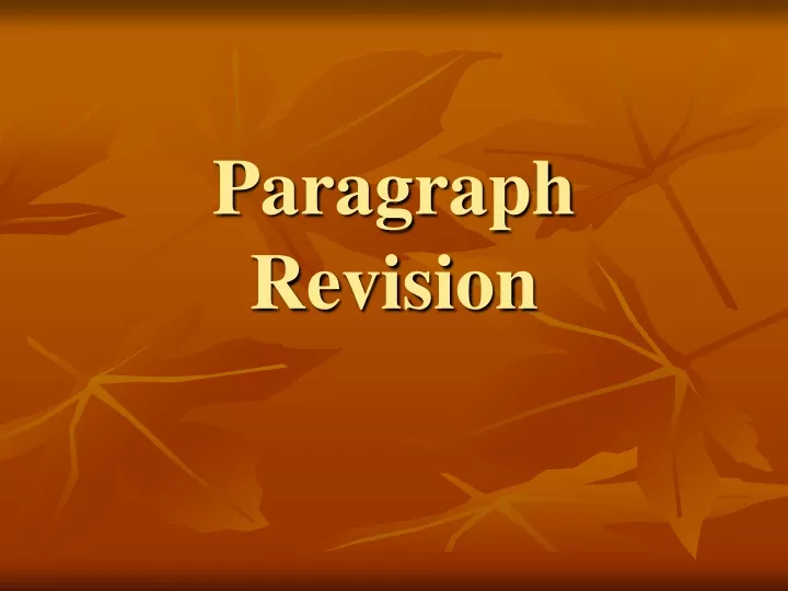 paragraph revision