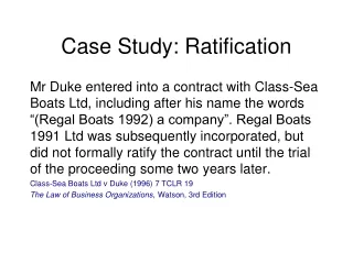 Case Study: Ratification