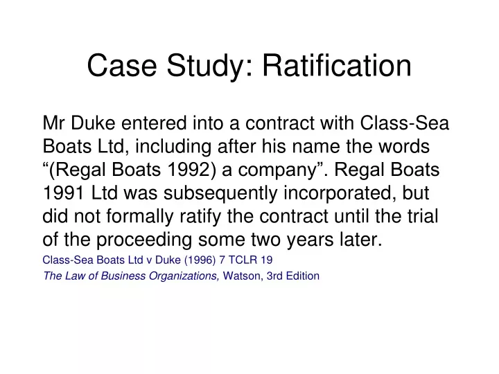 case study ratification