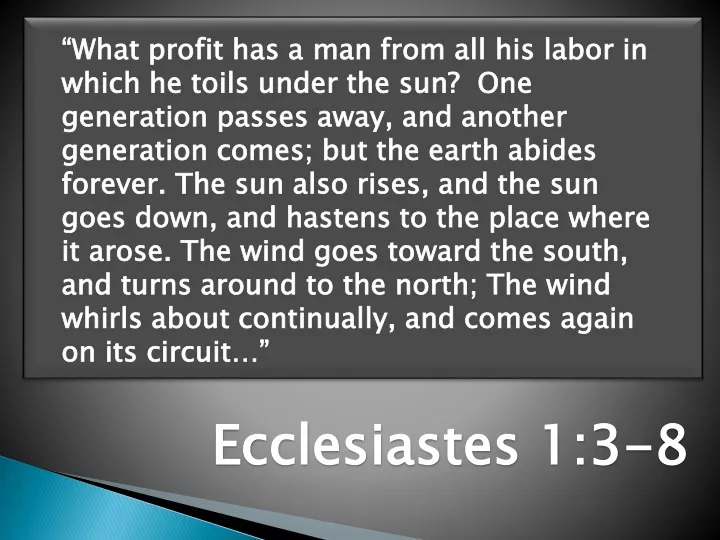 ecclesiastes 1 3 8