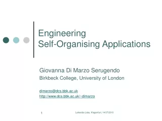 Engineering  Self- Organising  Applications