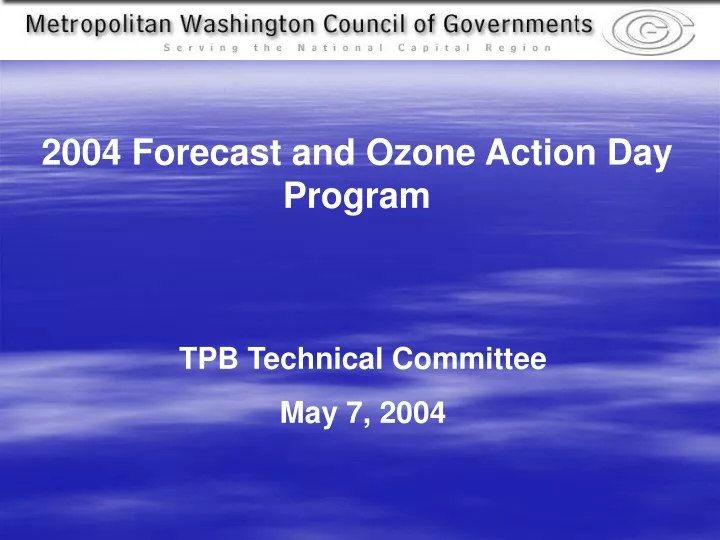 2004 forecast and ozone action day program