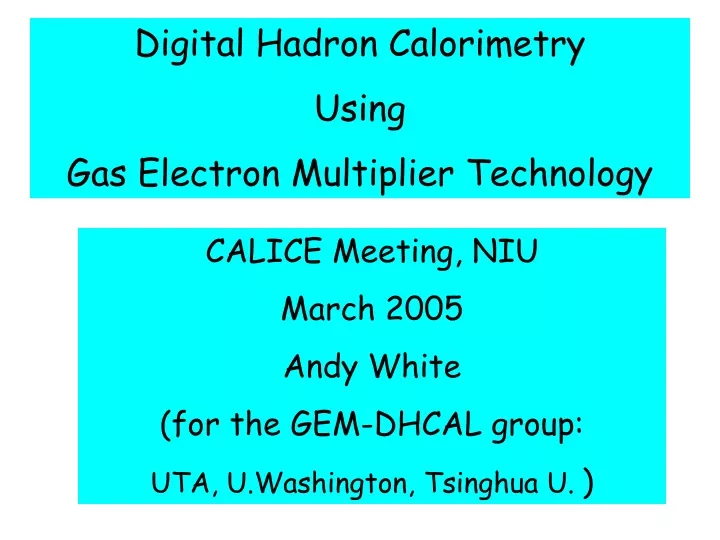 digital hadron calorimetry using gas electron