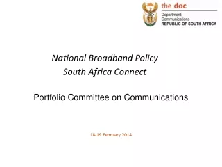 National Broadband Policy South Africa Connect