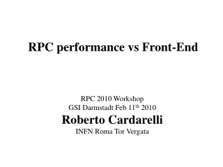 RPC performance vs Front-End