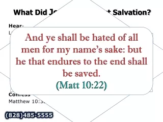 What Did  Jesus  Say About Salvation?