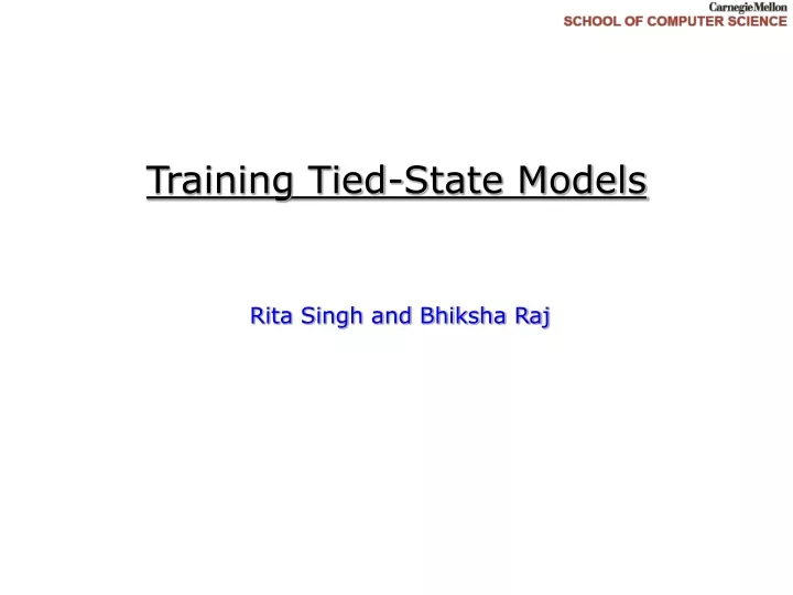 training tied state models