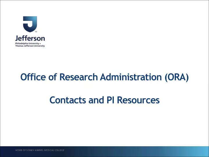 office of research administration ora contacts and pi resources