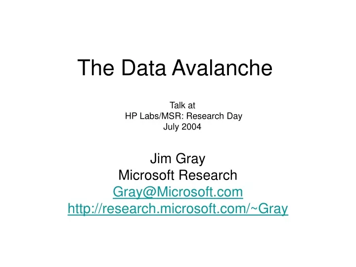the data avalanche