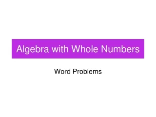 Algebra with Whole Numbers