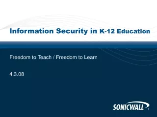 Information Security in  K-12 Education