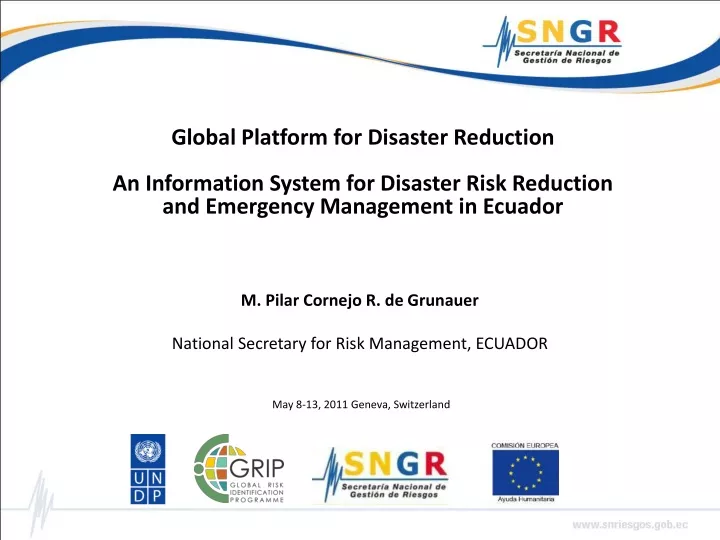 global platform for disaster reduction