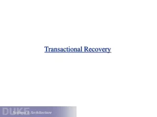 Transactional Recovery