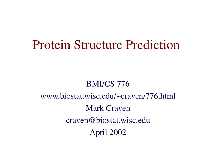 protein structure prediction