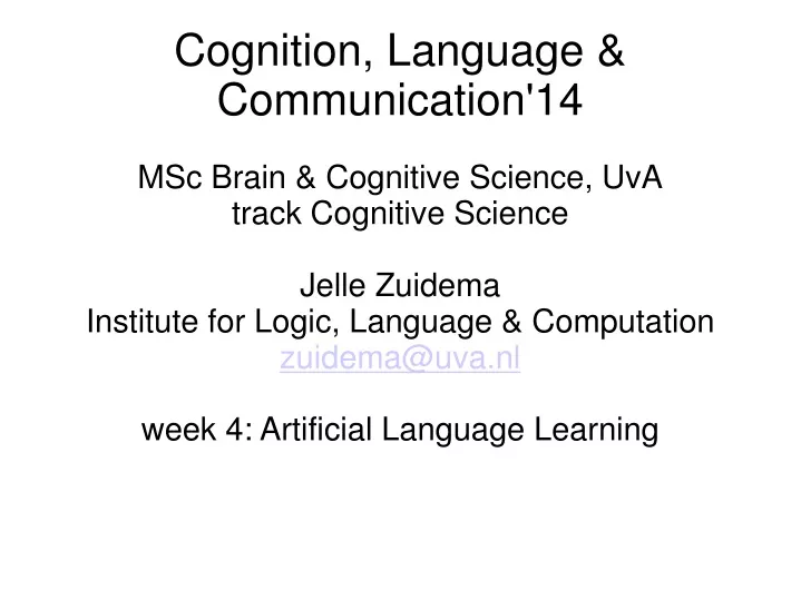 cognition language communication 14