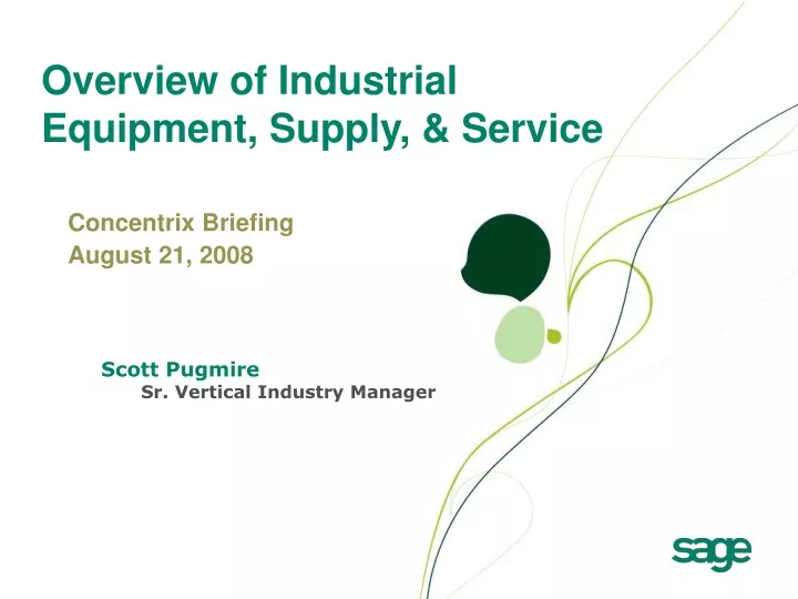 overview of industrial equipment supply service