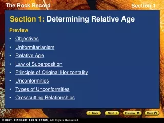Section 1:  Determining Relative Age