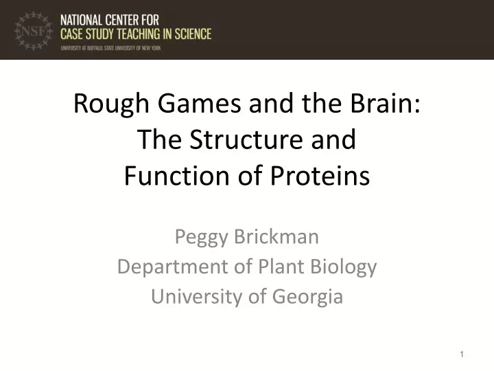 rough games and the brain the structure and function of proteins