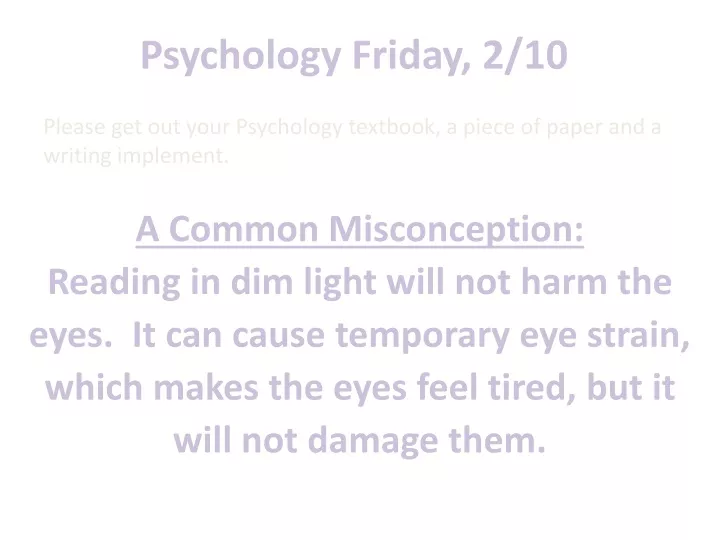 psychology friday 2 10