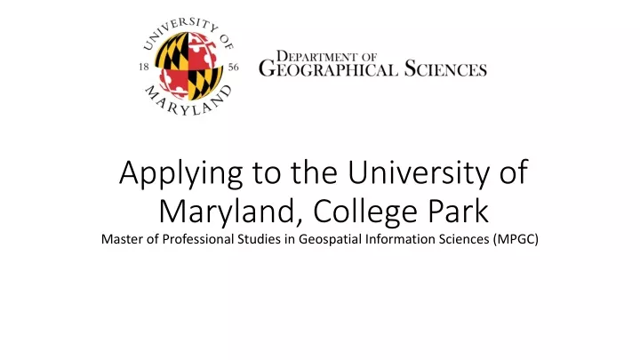 applying to the university of maryland college park