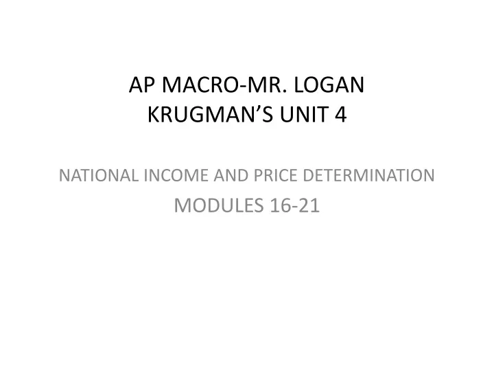 ap macro mr logan krugman s unit 4