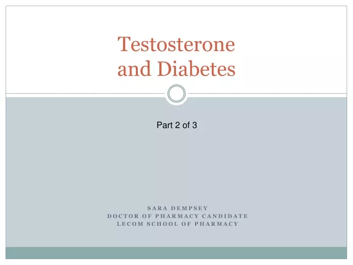 testosterone and diabetes