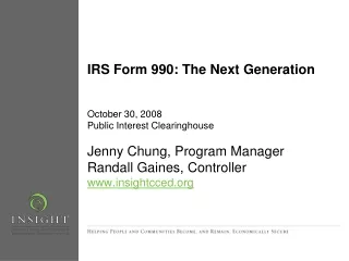 IRS Form 990: The Next Generation