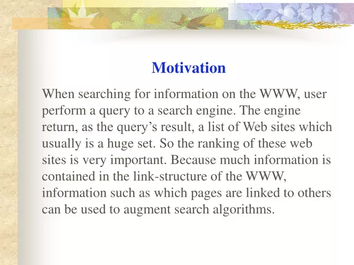 motivation when searching for information