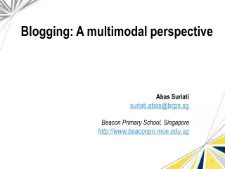 Blogging: A multimodal perspective