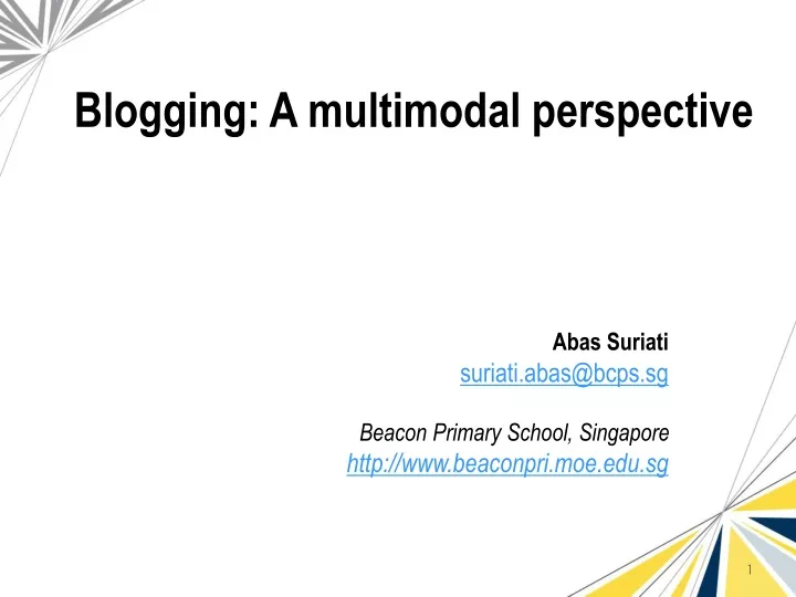 blogging a multimodal perspective