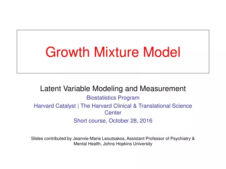 growth mixture model