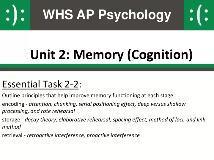 unit 2 memory cognition
