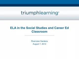 ELA in the Social Studies and Career Ed Classroom