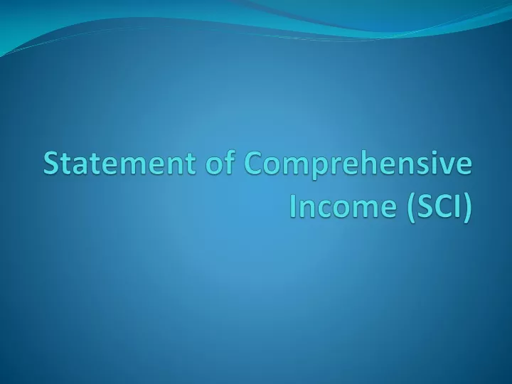 statement of comprehensive income sci