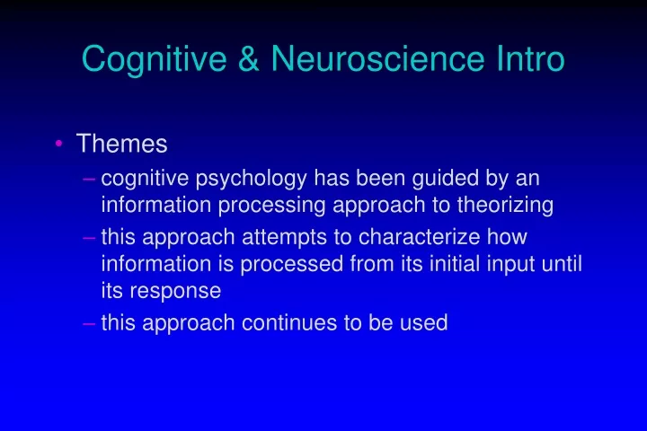 cognitive neuroscience intro