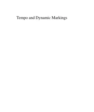 Tempo and Dynamic Markings