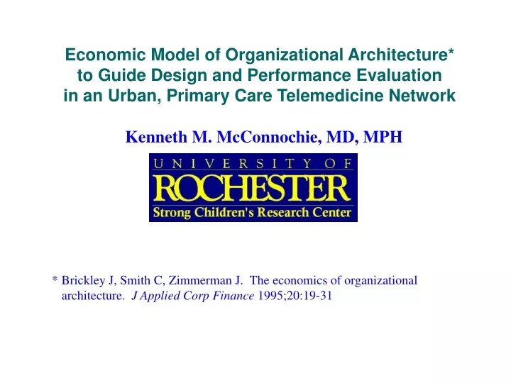 economic model of organizational architecture