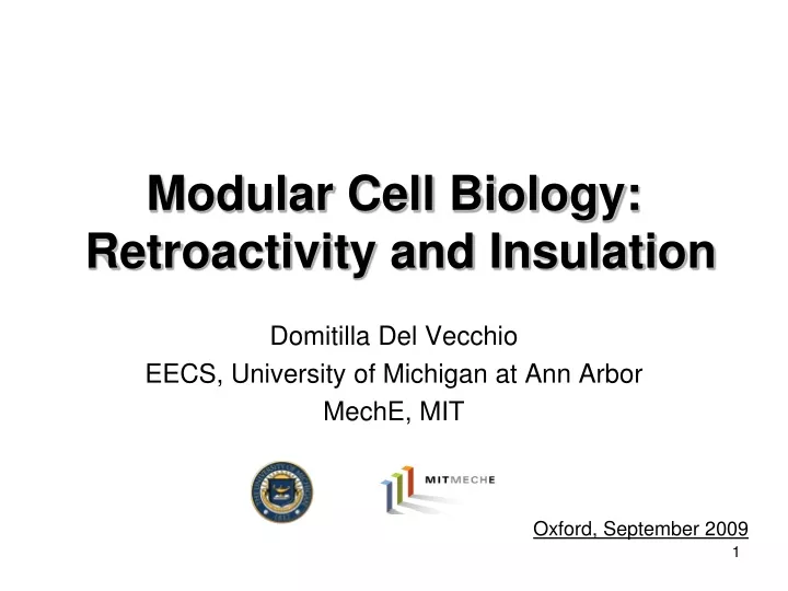 modular cell biology retroactivity and insulation
