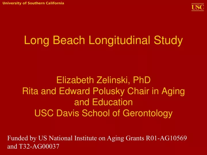 long beach longitudinal study elizabeth zelinski