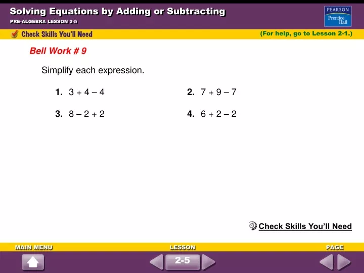 solving equations by adding or subtracting