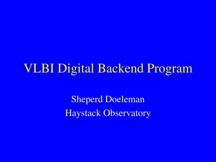vlbi digital backend program