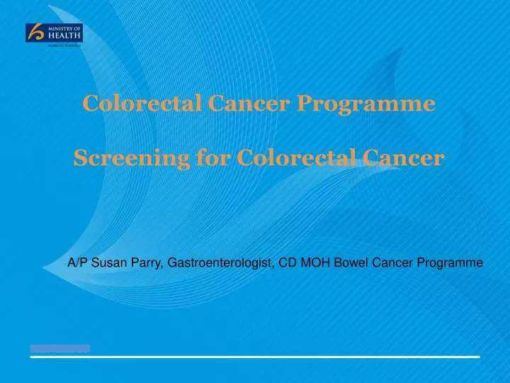 colorectal cancer programme screening for colorectal cancer
