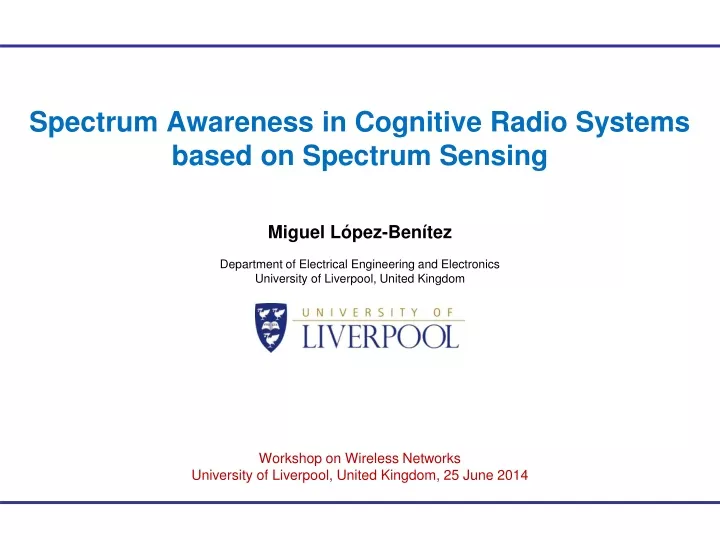 spectrum awareness in cognitive radio systems based on spectrum sensing