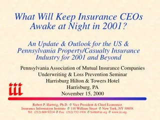 Pennsylvania Association of Mutual Insurance Companies Underwriting &amp; Loss Prevention Seminar